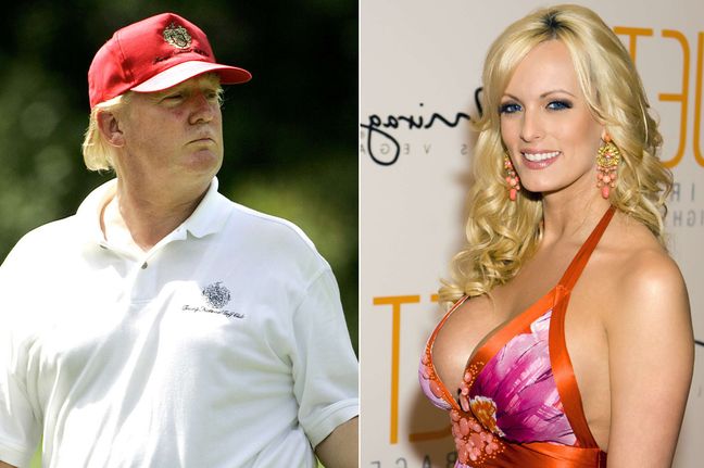 Photomontage of Donald Trump and ex-star X Stephanie Clifford (“Stormy Daniels”), in 2006.
